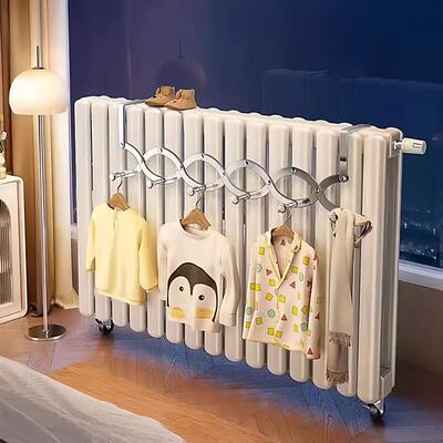 暖气片晾衣架挂钩不锈钢家用伸缩暖气管专用上方置物架晒挂衣神器