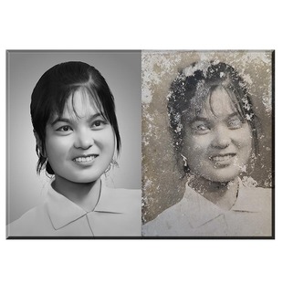 老照片修复翻新还原老人像制作清晰度提升ps抠图结婚照集体照