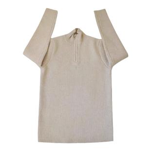 H AND E 原创童装2025年秋冬季米黑双色加厚毛衣修生加绒保暖女童