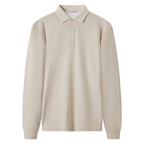 【专柜款】九牧王男装长袖POLO衫 秋季新品柔软亲肤空气棉纯色T恤