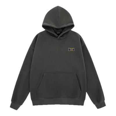 itGROUNDZERO2025秋冬加绒简约GZO标牌连帽长袖卫衣情侣款男上衣