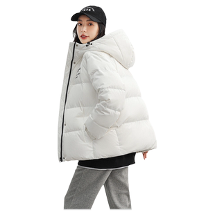 鸭鸭常规羽绒服女冬季短款2023年新款连帽宽松纯色简约反季外套KL
