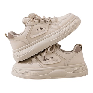 人本厚底小白鞋女款春季2026新款爆款休闲鞋百搭小众学生白色板鞋