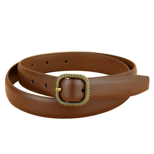 皮带女款真皮牛皮百搭时尚棕咖色复古风装饰配裙高级感牛仔裤腰带