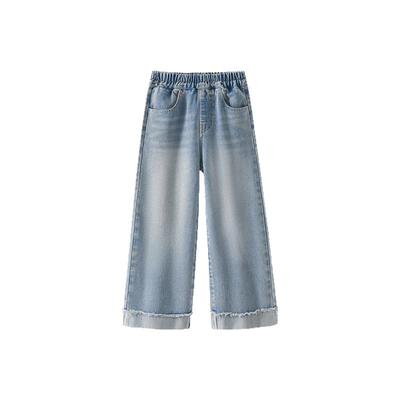 棉致童装衣服春季女童阔腿牛仔裤