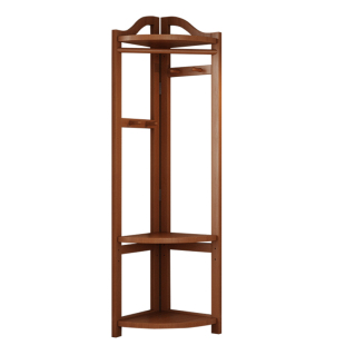 实木转角衣帽架家用落地立式挂衣架卧室墙角不占空间置物衣服架子