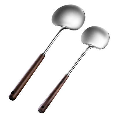 蘑菇铲316胡桃木加长防烫