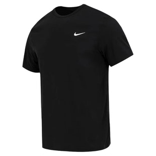 Nike 纯色品牌刺绣Logo徽标圆领透气休闲直筒短袖T恤BV0508-010