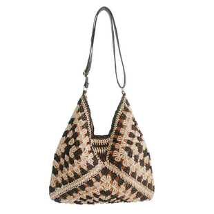 波西米亚草编大包包女2025新款时尚编织单肩托特包海边渡假沙滩包