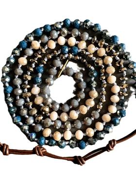 VIKIKO女生水晶墨兰色缠绕手链