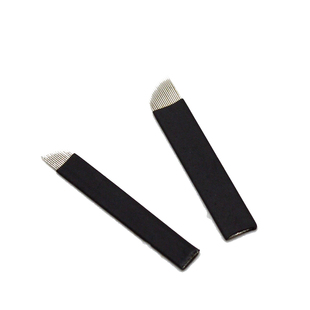 纹绣半永久黑皮飘针手工线条眉斜排针0.18极细黑皮14针单排黑18针