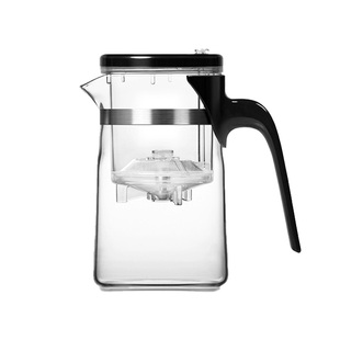 天福茗茶飘逸杯泡茶杯泡茶壶 耐高温玻璃按压式茶水分离器500ml