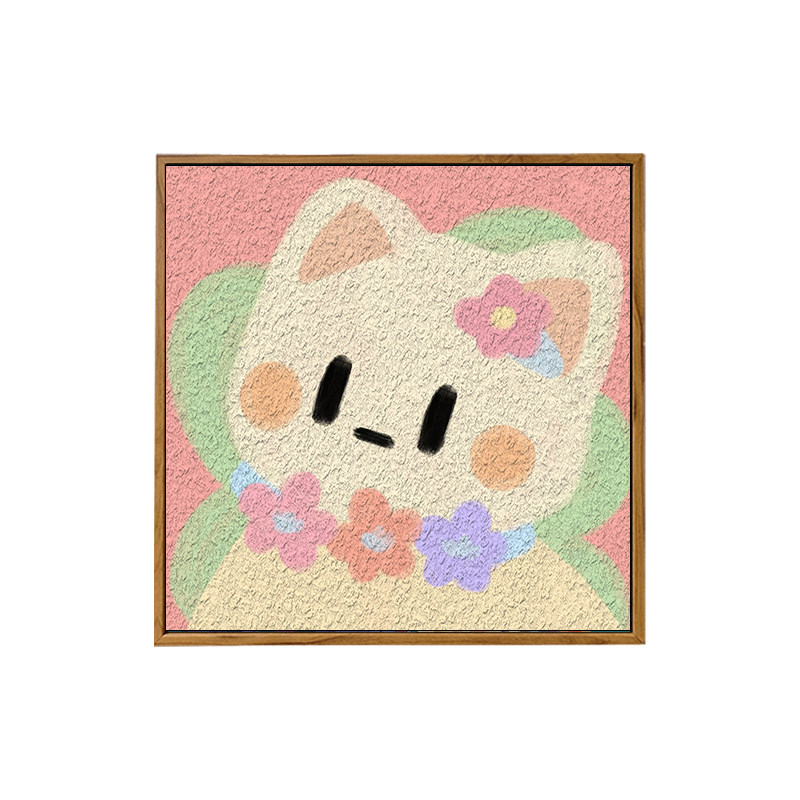 雅调石英砂肌理画diy小猫小狗画