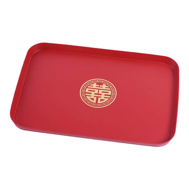 结婚用品托盘喜庆红喜盘喜糖