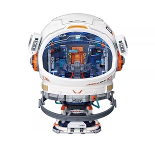 未及太空星舱积木宇航员头盔模型益智拼装玩具摆件儿童生日礼物