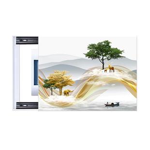 钢化玻璃电表箱装饰画可推拉弱电箱网线盒电源总开关盒遮挡画超薄