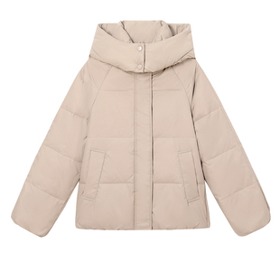 冬季新款白鸭绒羽绒服短款休闲保暖2025年新款可拆卸帽子时尚外套