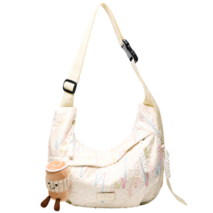 奥康帆布包2026新款饺子包大容量单肩包女士通勤大包高级感斜挎包