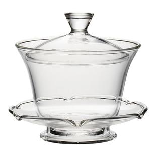 玻璃盖碗茶杯功夫茶具套装加厚透明泡茶壶手工大号敬茶三才碗家用