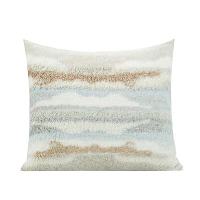 意式诧寂风月亮绒兔毛柔软客厅沙发床头抱枕套可定制民宿样板间