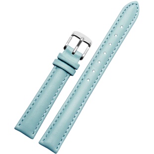 表带女适配故宫千里江山手表带天蓝色简约牛皮表链配件16mm快拆款