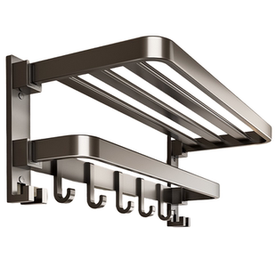 毛巾架卫生间免打孔浴巾架一体挂架套件厕所洗澡间浴室置物架架子