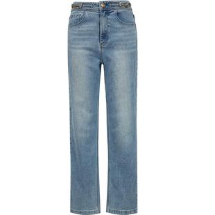 ONLY2025冬季新款高腰弹力舒适修身显瘦九分小个子神裤直筒牛仔裤