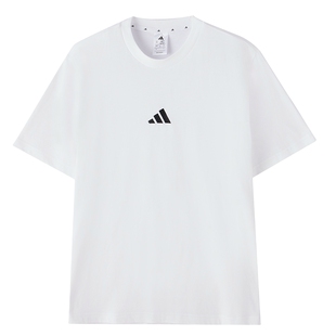 幸运叶子|Adidas阿迪达斯白色T恤男运动休闲纯棉透气短袖JF1092