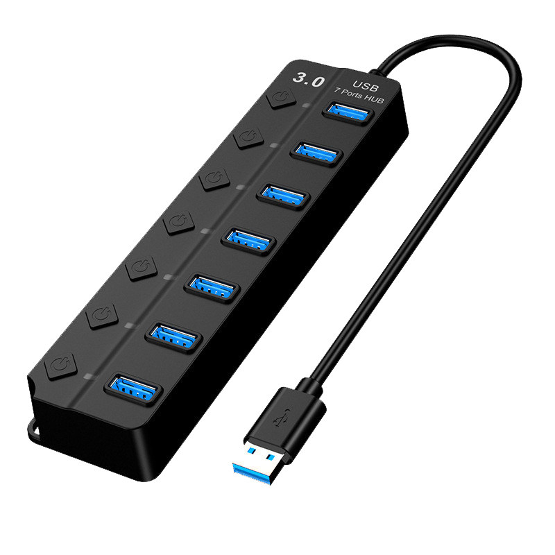 HUB集线器usb3.0扩展器笔记本电脑台式机扩展坞多口充电插座2.0供电车载分线器接口一拖三桌面电源独立打印机