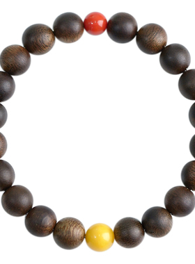 山川心语鸡油黄蜜蜡奇楠沉香手链