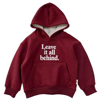 秋冬男孩时尚字母加绒连帽卫衣潮