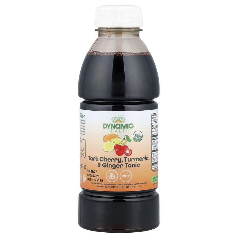 Dynamic Health酸樱桃姜黄姜滋养液植物营养配方富含花青素舒缓肌