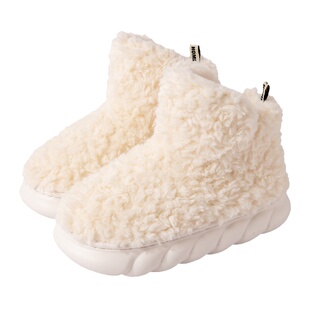 厚底棉拖鞋女包跟冬季室内居家保暖加绒月子鞋外穿高帮棉鞋办公室