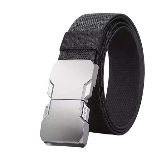 战术弹力腰带新款皮带男士户外对插扣帆布尼龙编织松紧裤裤腰带男