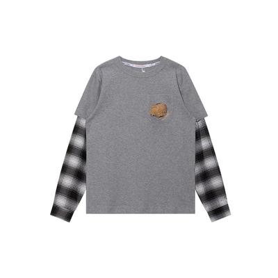 假两件时尚潮流圆领长袖T恤衫