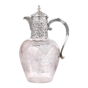 【唐顿庄园】维多利亚时代1899年纯银水晶玻璃醒酒瓶宴会高端酒具