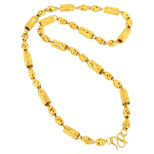 沙金项链男女士越南竹节空心高端男生首饰金店同款结婚情侣链子