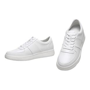 何金昌内增高男鞋6CM小白鞋轻便真皮增高鞋男新款软底休闲鞋板鞋