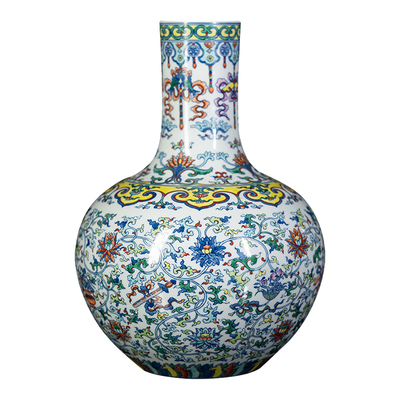 新中式陶瓷景德镇客厅花瓶天球瓶