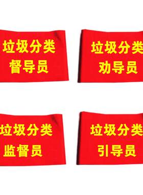DIY红袖章配别针垃圾分类监督员