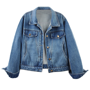2026春季新款今年流行爆款长袖牛仔外套女短款宽松小个子上衣夹克
