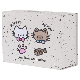 生日礼盒空盒子泼墨小猫磁吸礼盒围巾礼品盒包装盒小号手提礼物盒