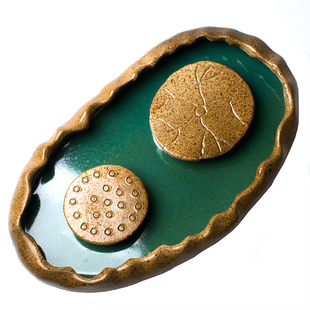 手工粗陶壶承创意陶瓷小茶盘壶承茶托蓄水干泡盘茶海小号功夫茶具