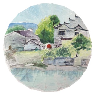 国潮风油纸伞diy材料空白儿童防雨防晒实用女童手工古风舞蹈道具