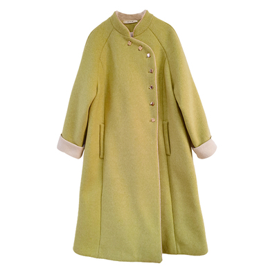 中式改良年轻款呢子大衣民国风