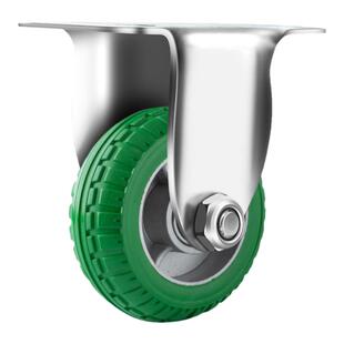 中型345寸万向轮小推车脚轮静音橡胶带刹车平板车轱辘减震拉货轮