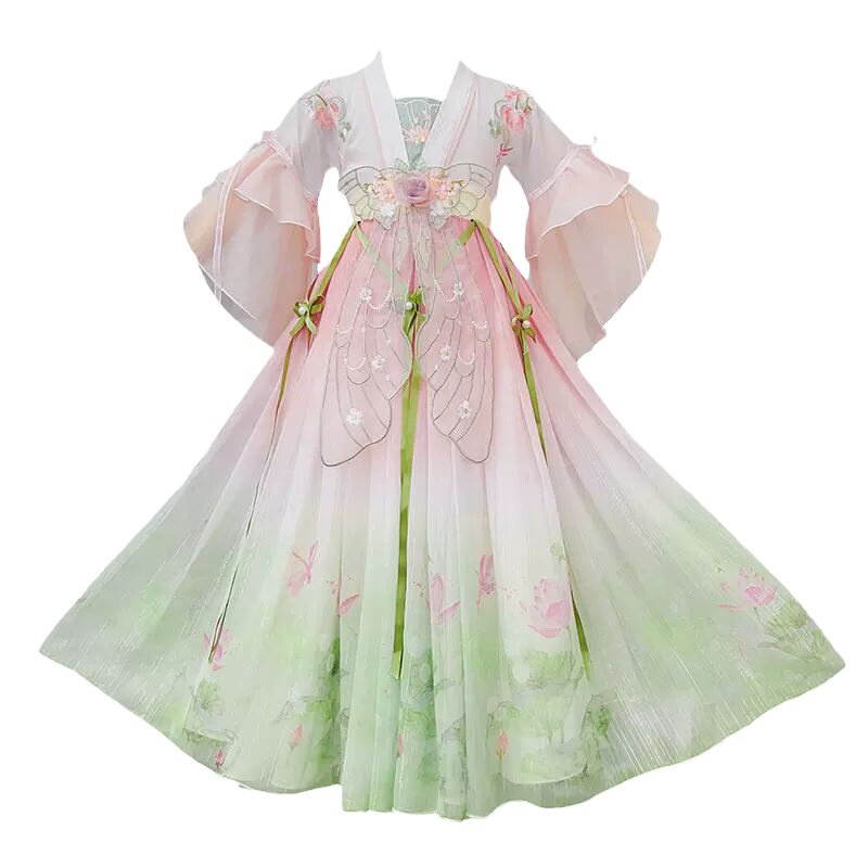 薄款夏季女童短袖汉服古装连衣裙