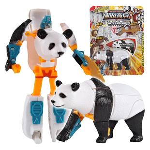 儿童机战奇兵变形熊猫虎鲸玩具男孩宝宝益智海洋机器人机甲大礼盒