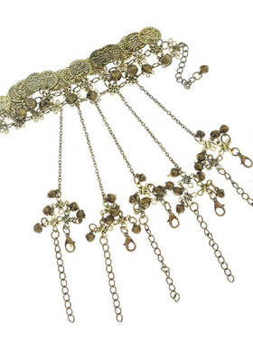 复古钱币连指流苏跳舞铃铛手链女