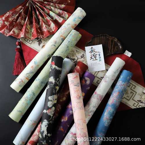 卓纤花材敦煌艺术花艺古花纸包礼物撕木浆纸法包装纸手工捞手鲜花